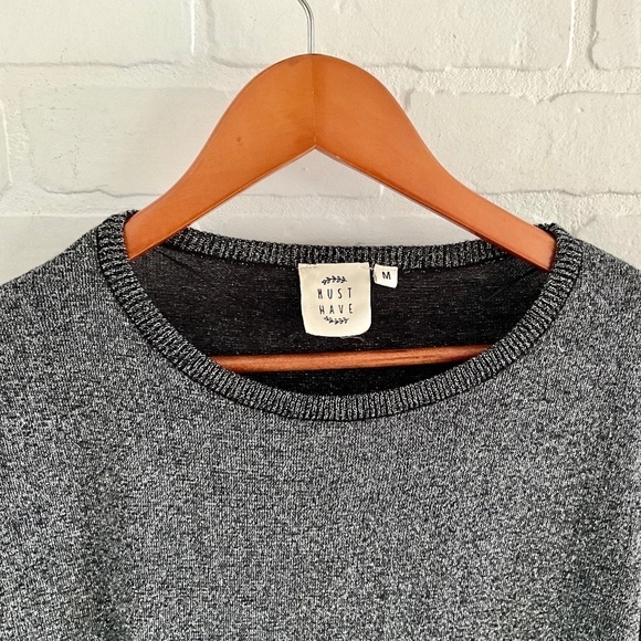 Must have Knit sweater Black/silver Lurex shimmery Liquid Whimsicoth M - Picture 11 of 12